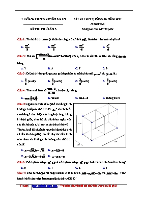 Đề thi THPT quôc gia môn Toan (đề thi thứ lần 3)